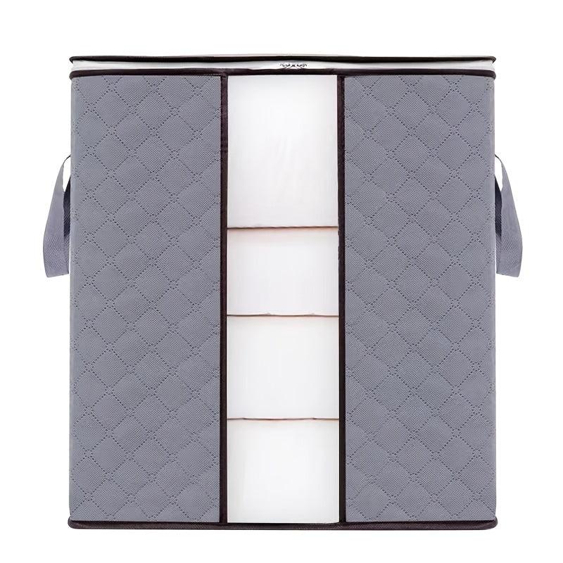 Large Capacity Foldable Clothes Bag With Window Dustproof Zipper