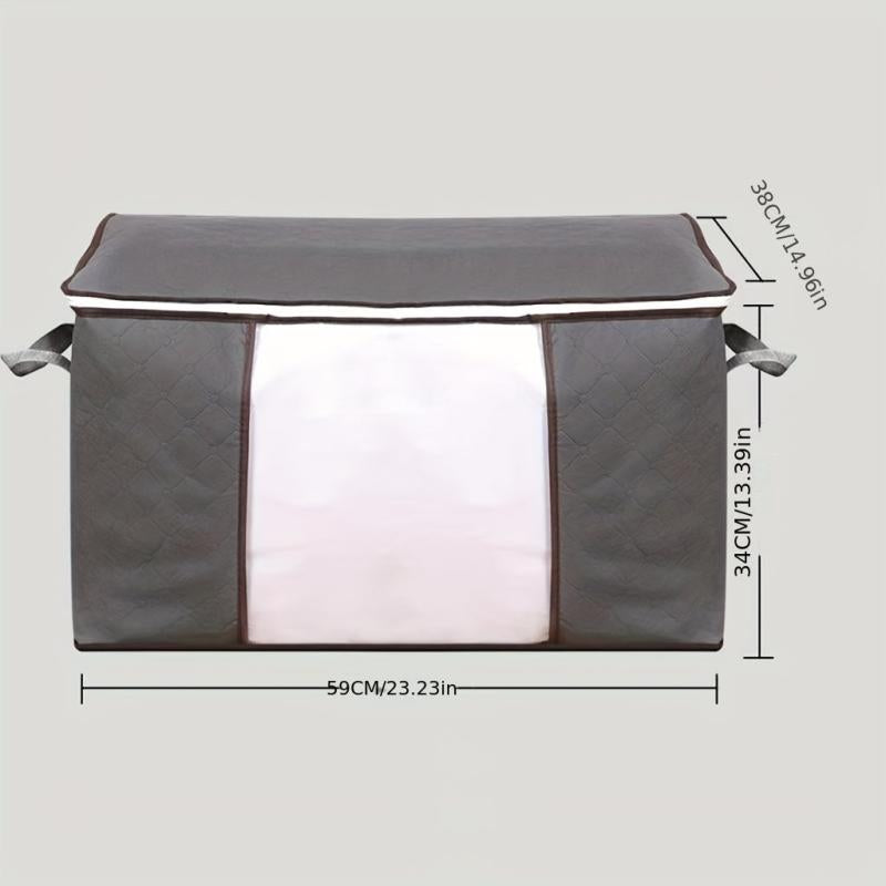 Large Capacity Foldable Clothes Bag With Window Dustproof Zipper