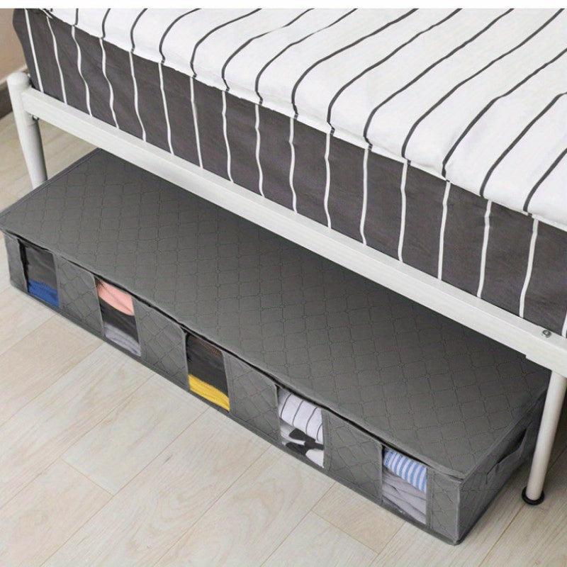 Large Capacity Foldable Clothes Bag With Window Dustproof Zipper