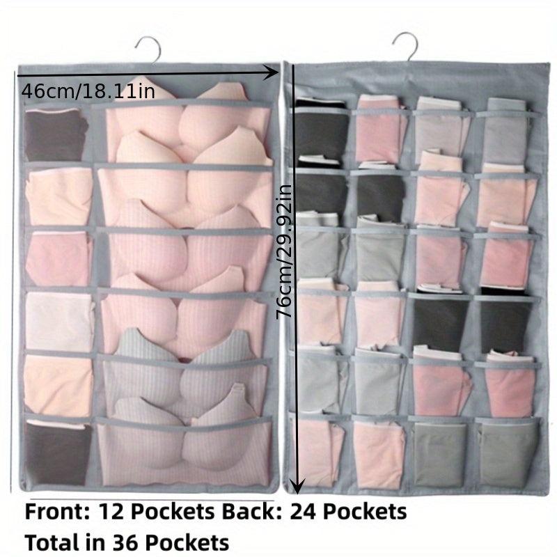 Hanging Underwear Storage Bag with Grids for Bedroom