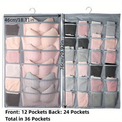 Hanging Underwear Storage Bag with Grids for Bedroom