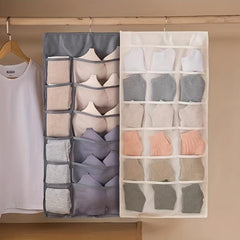 Hanging Underwear Storage Bag with Grids for Bedroom