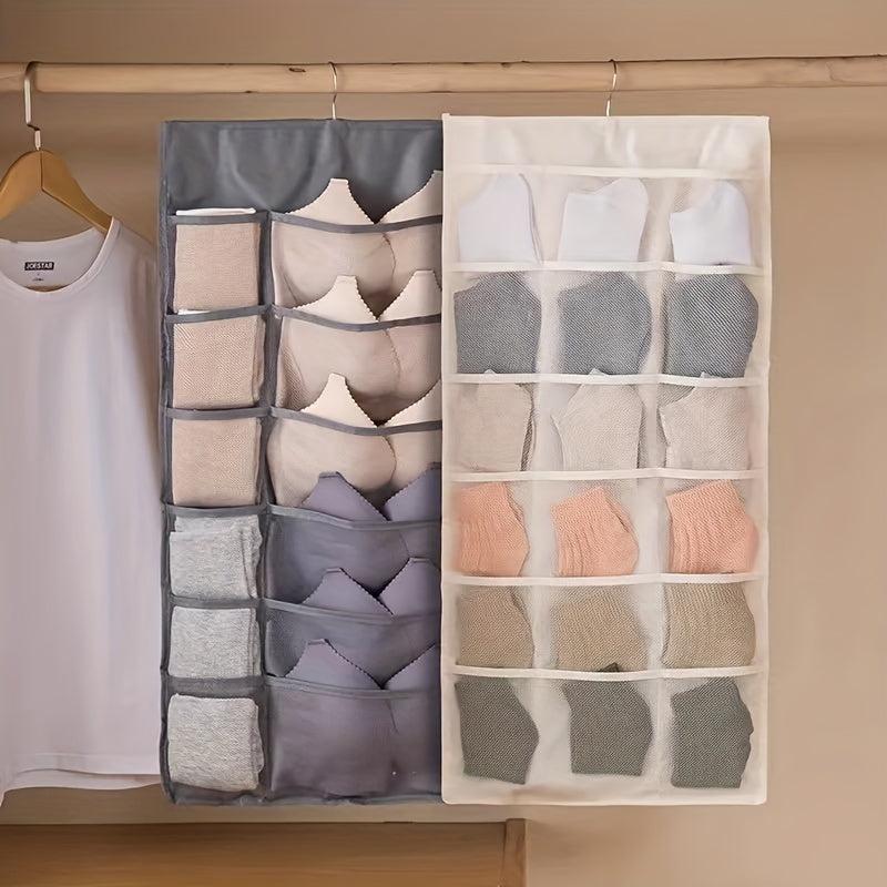 Hanging Underwear Storage Bag with Grids for Bedroom