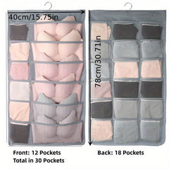 Hanging Underwear Storage Bag with Grids for Bedroom