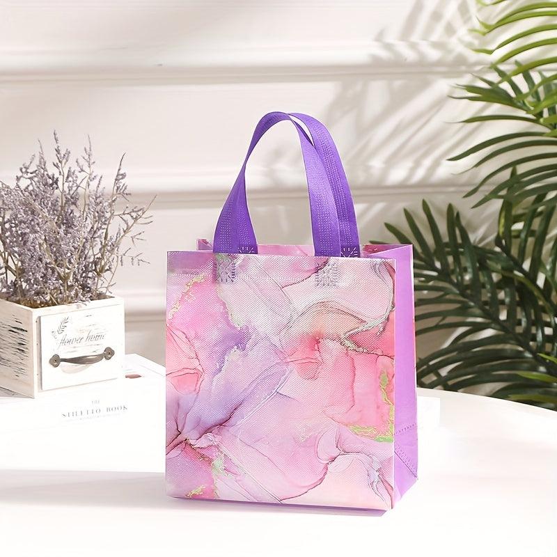 4PCS Fashionable Graphic Pattern Gift Bag Reusable Handbag Foldable