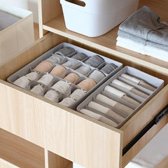 Solid Storage Container with Grids Socks Organizer for Closet