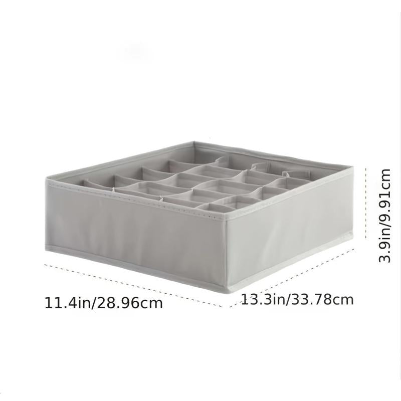 Solid Storage Container with Grids Socks Organizer for Closet