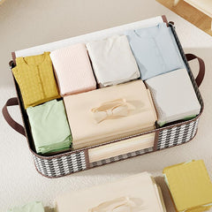 Houndstooth Pattern Storage Box Zipper Large Clothes Organizer