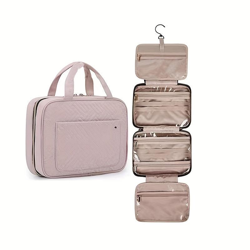 Hangable Handheld Waterproof Cosmetic Bag Nylon Makeup Storage Organizer