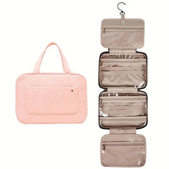 Hangable Handheld Waterproof Cosmetic Bag Nylon Makeup Storage Organizer