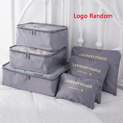 6pcs Travel Organizer Luggage Bag Storage Clothes Bag Waterproof Dustproof