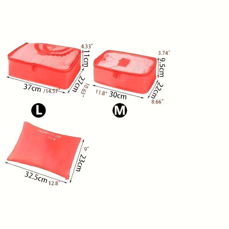 6pcs Travel Organizer Luggage Bag Storage Clothes Bag Waterproof Dustproof