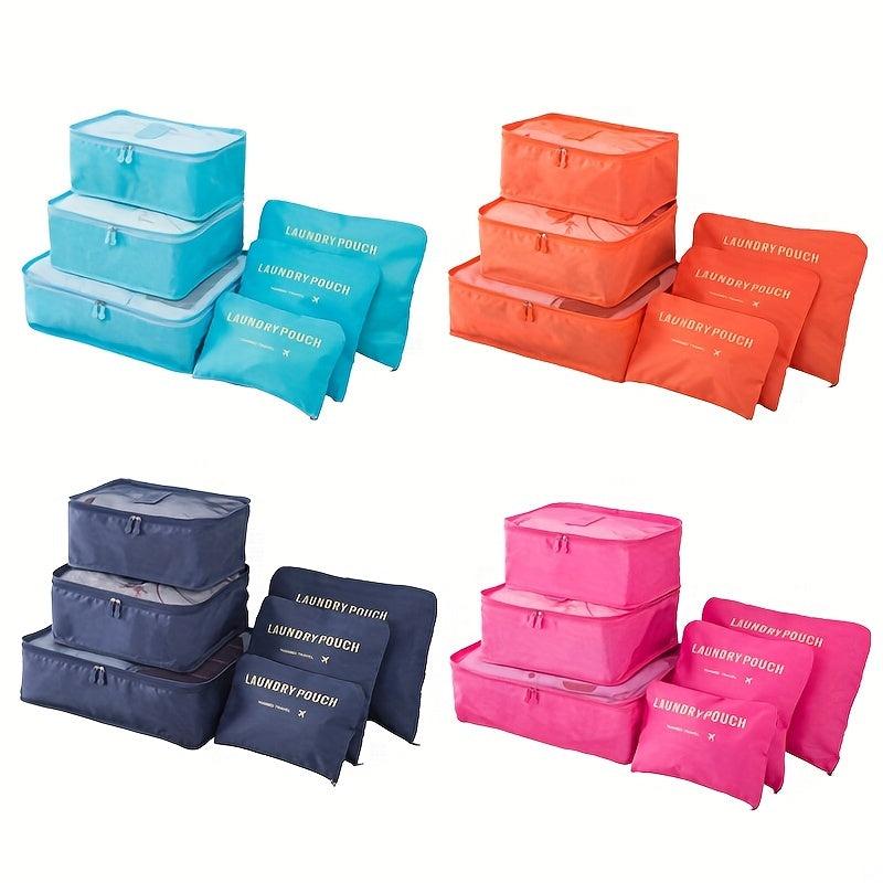6pcs Travel Organizer Luggage Bag Storage Clothes Bag Waterproof Dustproof