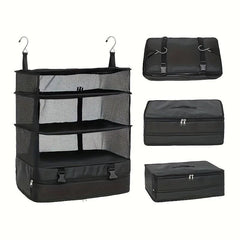 Foldable Hanging Luggage Organizer Travel Essentials Clothes Packing Cubes