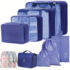 12pcs Set Packing Cubes With Shoes Bag Travel Accessories Waterproof