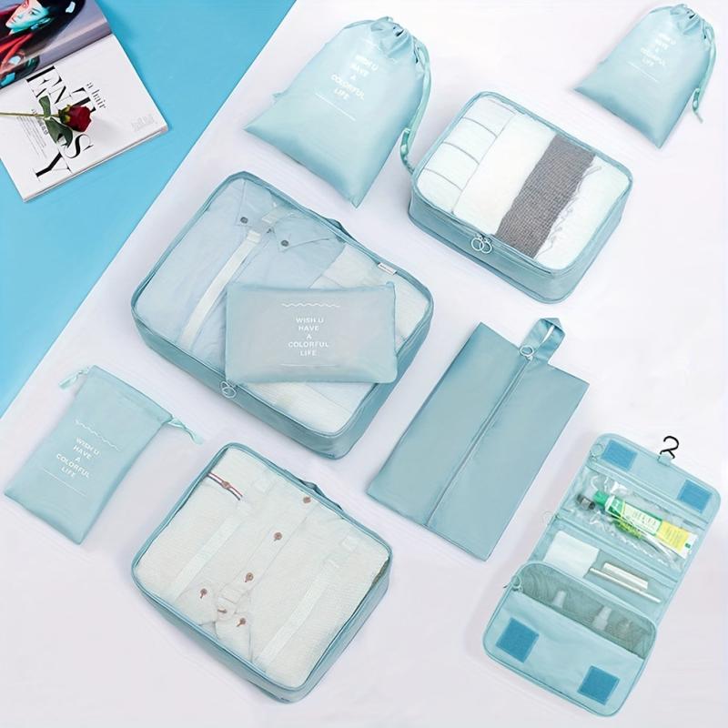 12pcs Set Packing Cubes With Shoes Bag Travel Accessories Waterproof