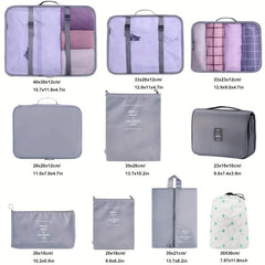 12pcs Set Packing Cubes With Shoes Bag Travel Accessories Waterproof