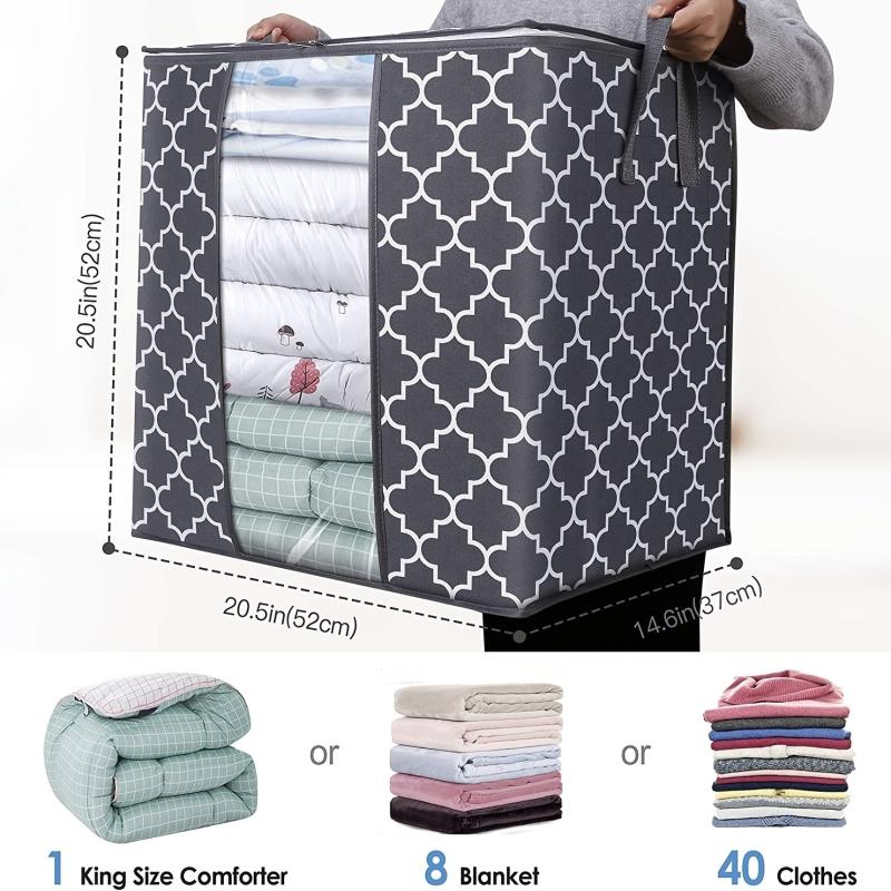 Portable Clothes Storage Bag Bedroom Closet Organizer for Clothes Blanket
