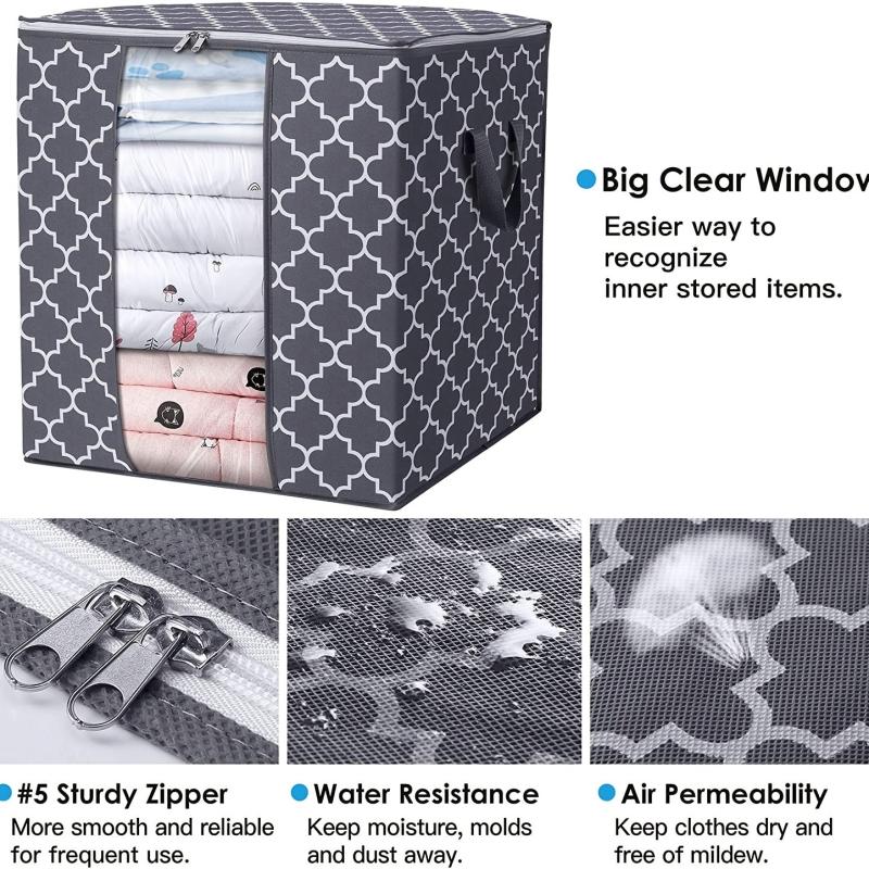 Portable Clothes Storage Bag Bedroom Closet Organizer for Clothes Blanket