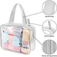 4PCS Transparent Cosmetic Bag Airport Storage Bag Travel Toiletry Bag