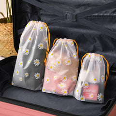 Cartoon Daisy Pattern Drawstring Bag Travel Pouch