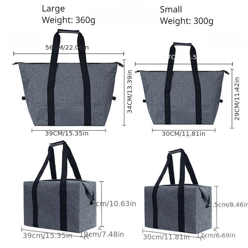 Colorblock Picnic Bag Large Capacity Handbag Portable Storage Bag