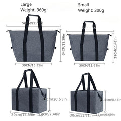 Colorblock Picnic Bag Large Capacity Handbag Portable Storage Bag