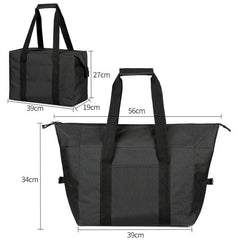 Colorblock Picnic Bag Large Capacity Handbag Portable Storage Bag