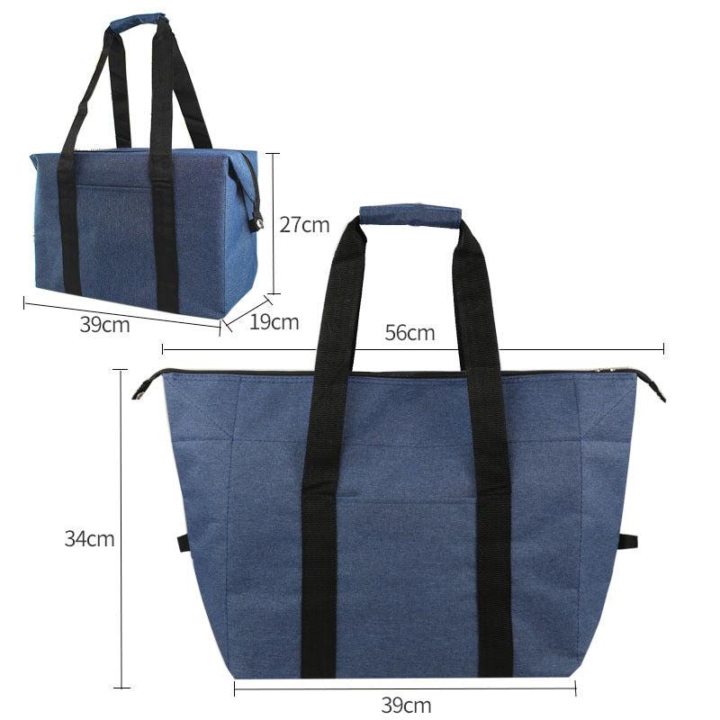Colorblock Picnic Bag Large Capacity Handbag Portable Storage Bag