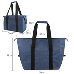 Colorblock Picnic Bag Large Capacity Handbag Portable Storage Bag