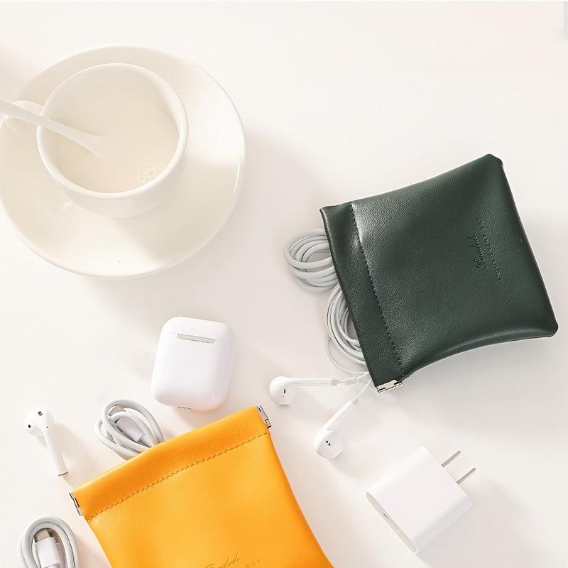 Mini Faux Leather Coin Purse Cash Pouch Earphones Storage Bag Key Case