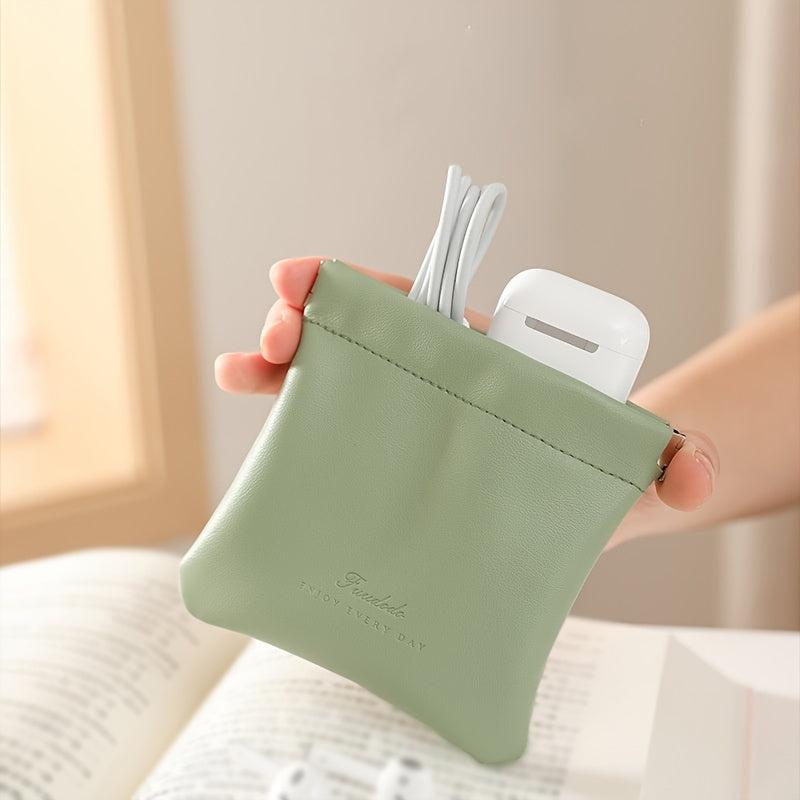 Mini Faux Leather Coin Purse Cash Pouch Earphones Storage Bag Key Case