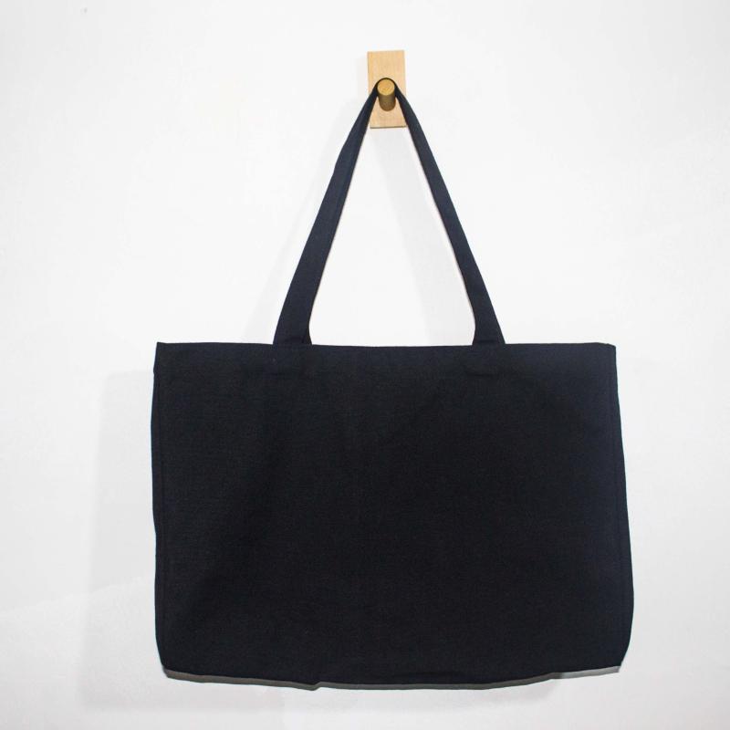 Solid Canvas Tote Bag Large Capacity Shoulder Bag Reusable Shopping