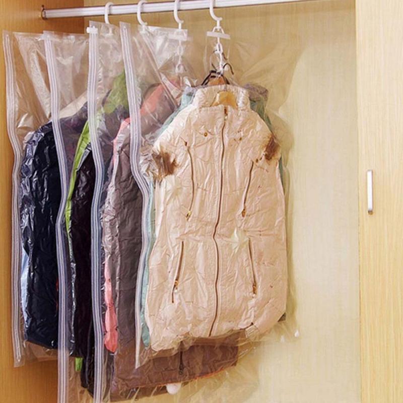 1 Pc Transparent Vacuum Compression Bag Dustproof Clothes Hanging Bag