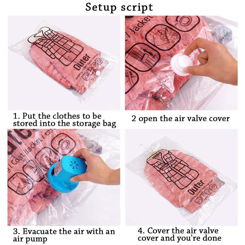 1 Pc Transparent Vacuum Compression Bag Dustproof Clothes Hanging Bag