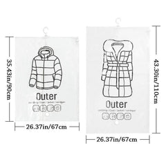 1 Pc Transparent Vacuum Compression Bag Dustproof Clothes Hanging Bag