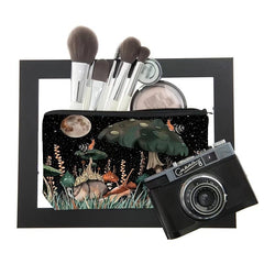 Mushroom Pattern Cosmetic Bag Zipper Makeup Storage Pouch