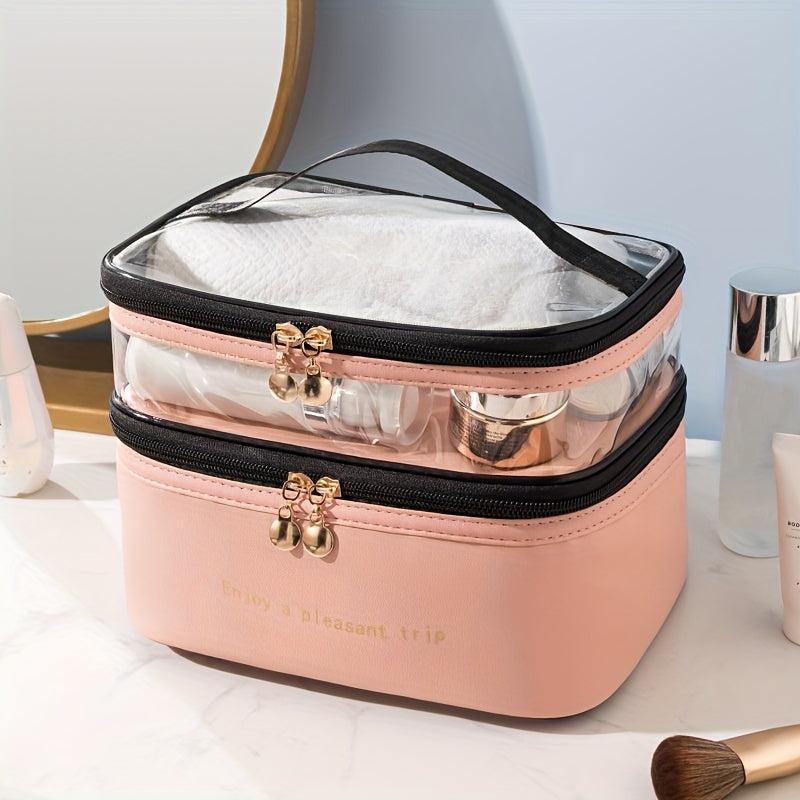 Double Layer Makeup Satchel Bag Versatile Toiletry Wash Bag