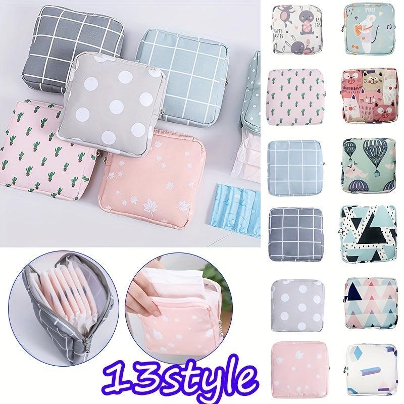 Pattern Sanitary Napkin Bag Zipper Carry On Pouch