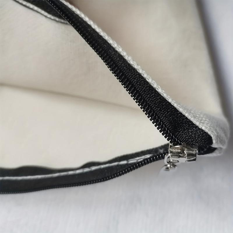 Letter Print Canvas Zipper Bag Clutch Coin Purse Makeup Bag