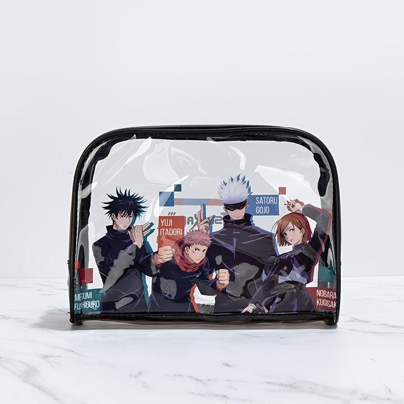 Anime Pattern Makeup Bag Clear Zipper Travel Toiletry Bag