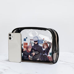 Anime Pattern Makeup Bag Clear Zipper Travel Toiletry Bag