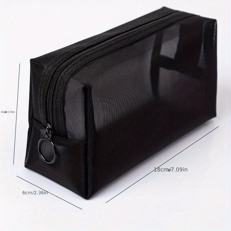 Mesh Makeup Pouch Zipper Portable Cosmetic Bag Travel Toiletry