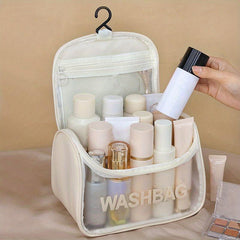 Waterproof Clear Cosmetic Bag PU Leather Makeup Storage Organizer
