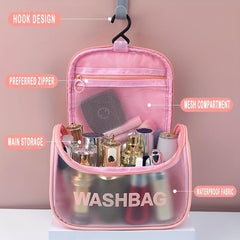 Waterproof Clear Cosmetic Bag PU Leather Makeup Storage Organizer