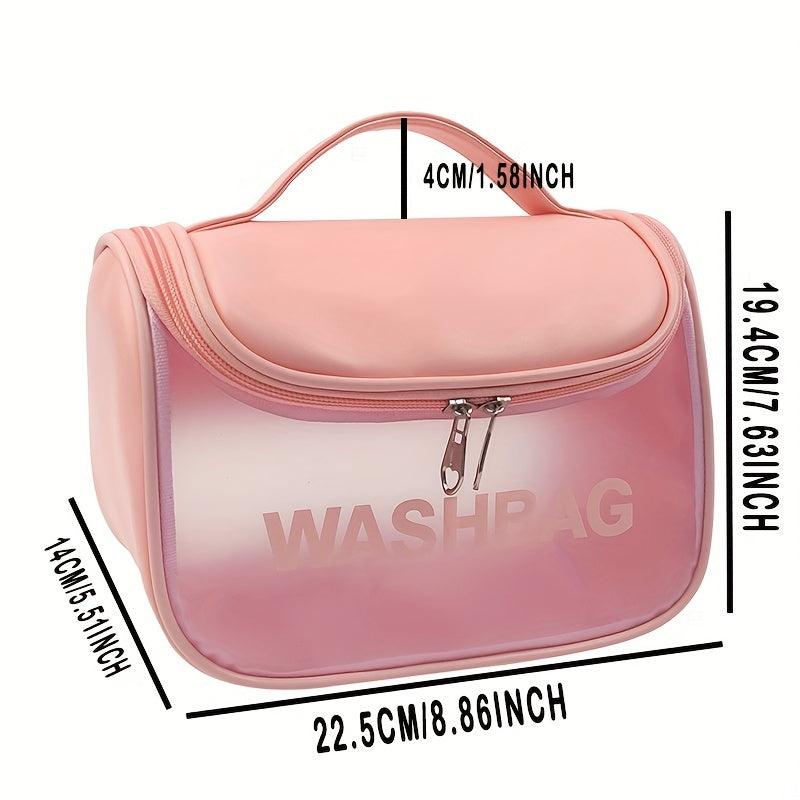 Waterproof Clear Cosmetic Bag PU Leather Makeup Storage Organizer