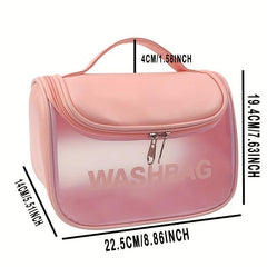 Waterproof Clear Cosmetic Bag PU Leather Makeup Storage Organizer