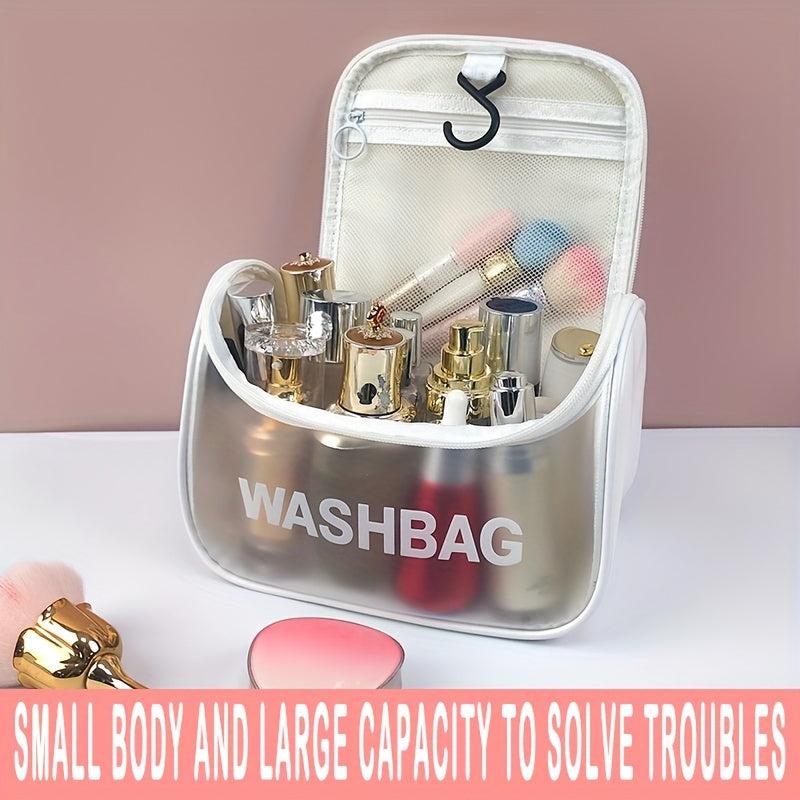 Waterproof Clear Cosmetic Bag PU Leather Makeup Storage Organizer
