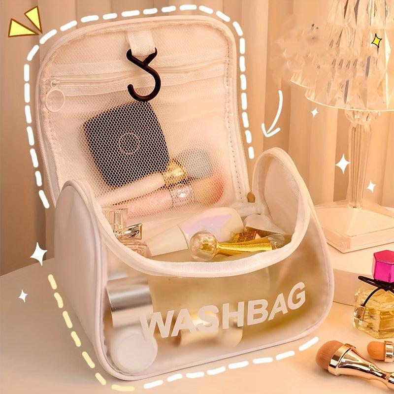 Waterproof Clear Cosmetic Bag PU Leather Makeup Storage Organizer