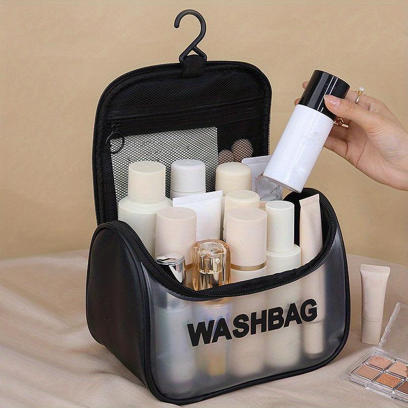 Waterproof Clear Cosmetic Bag PU Leather Makeup Storage Organizer